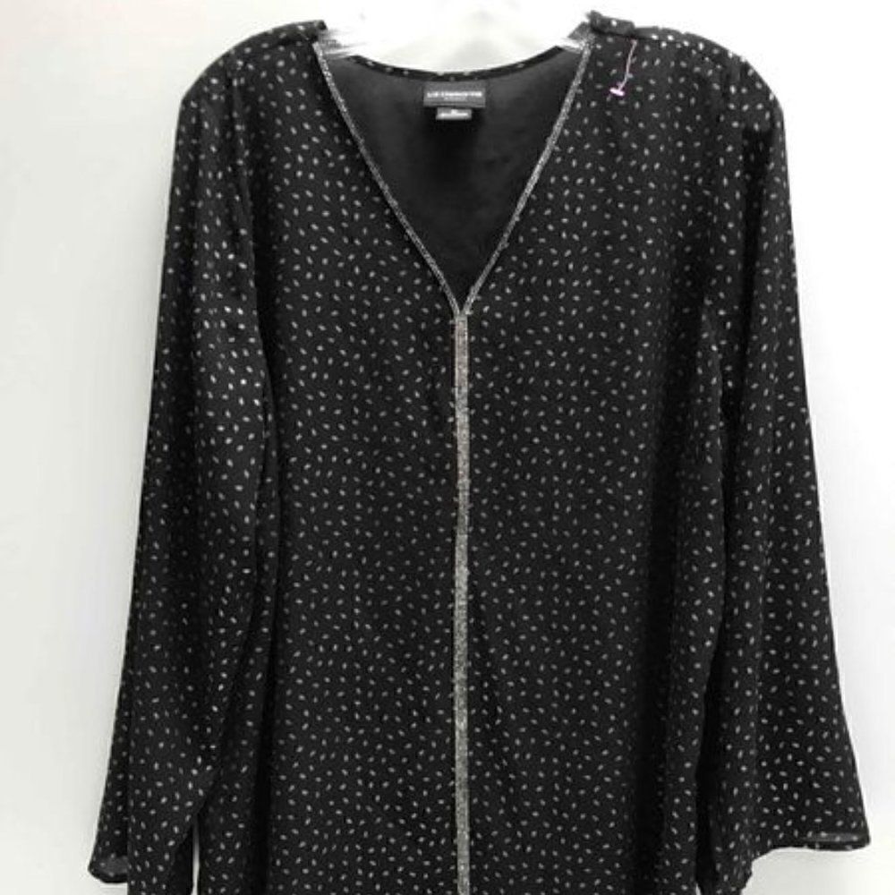 🆕Women's Size 0X Liz Claiborne V-Neck Blouse NWT